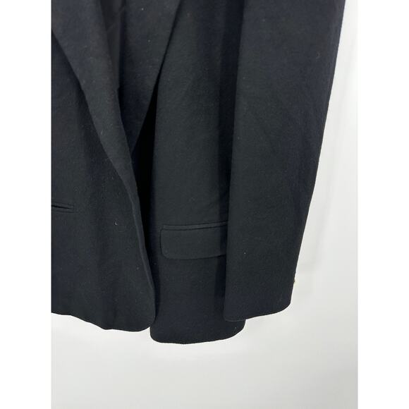 Lands' End Jacket Women 12 Black One Button 100% Camel Hair Wool Blazer - Picture 3 of 8